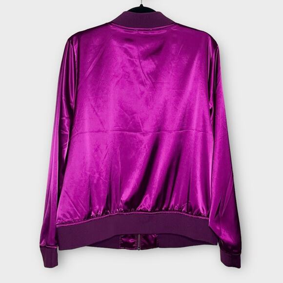 TORRID purple floral embroidered station bomber jacket plus size 2X - Picture 5 of 9